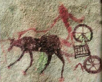 наскальный рисунок повозки II тыс. до н.э.,