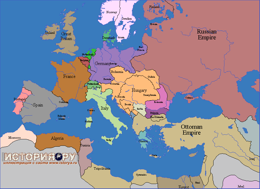 Хронология Европы в картах, 1885 год
